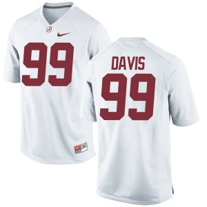 Men's Alabama Crimson Tide #99 Raekwon Davis White Authentic NCAA College Football Jersey 2403DKUS7